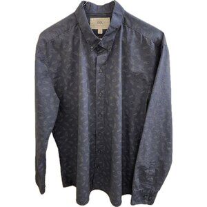 $128 MSRP WRK Farrimond Navy Button Men Luxury Shirt Size L